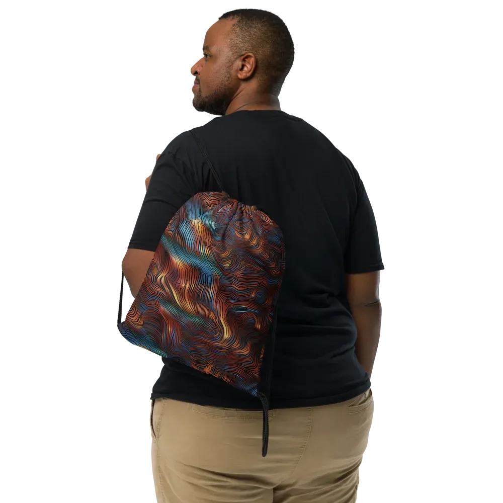 Molten Topography on Drawstring Bag — Front