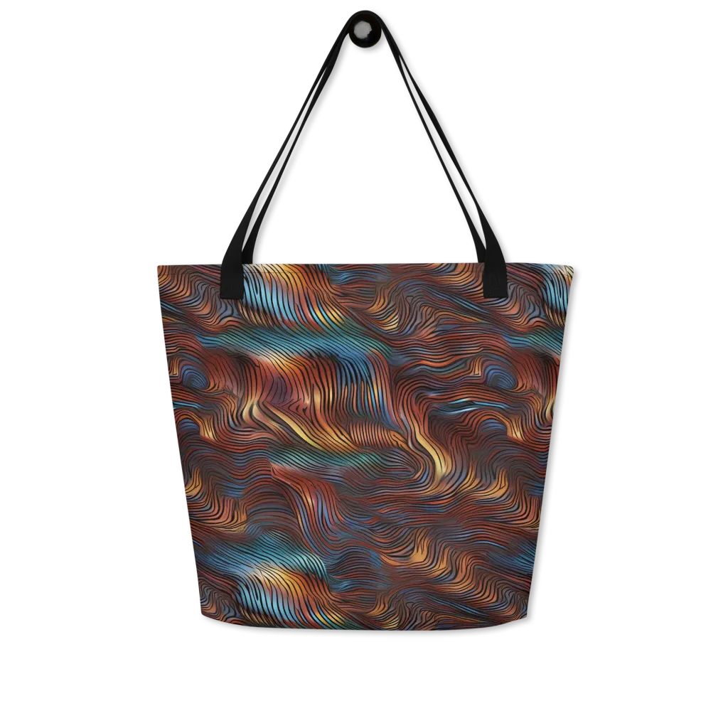 Molten Topography on Large Tote Bag W/ Pocket — Front