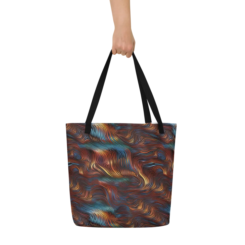 Molten Topography on Large Tote Bag W/ Pocket — Front