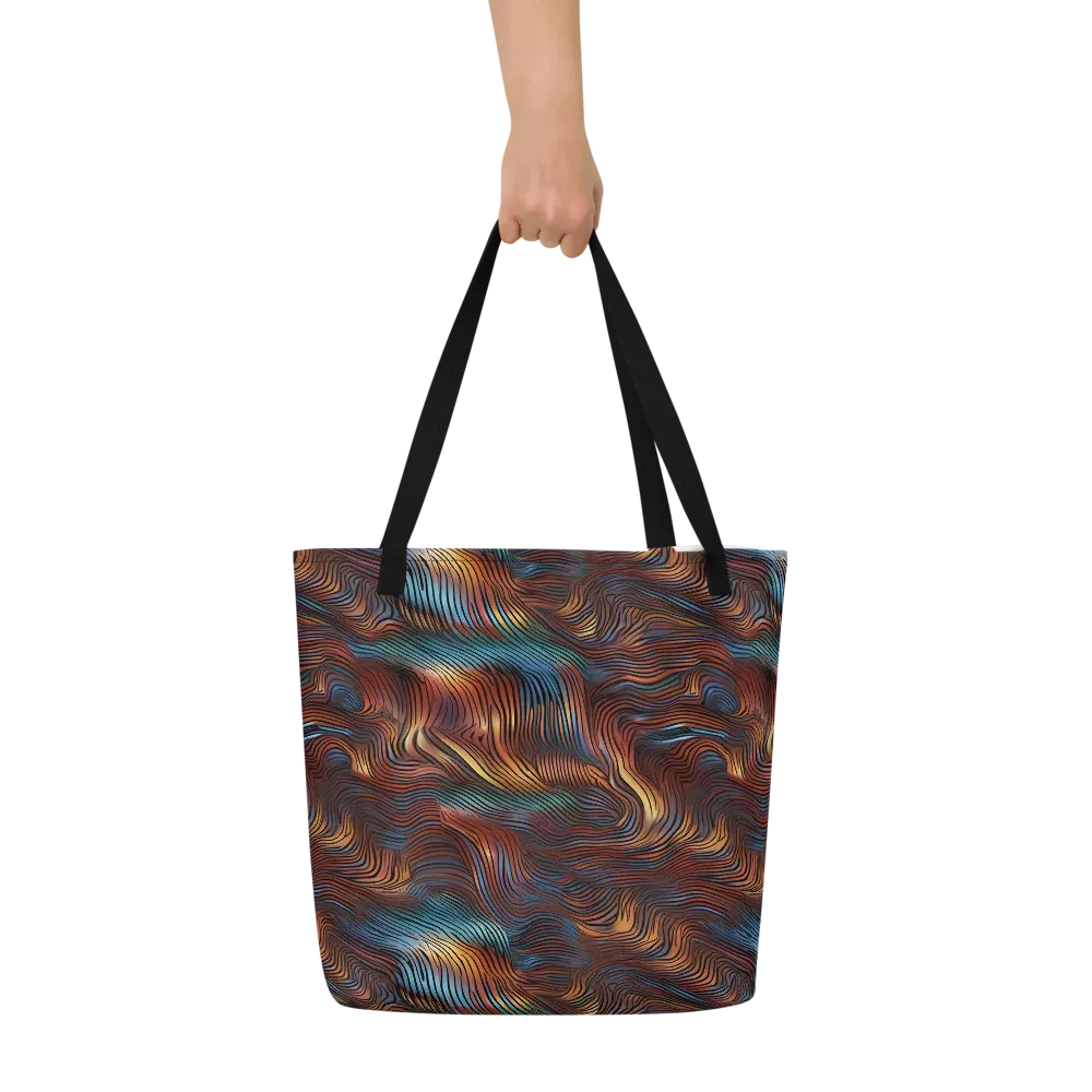 Molten Topography on Large Tote Bag W/ Pocket — Front