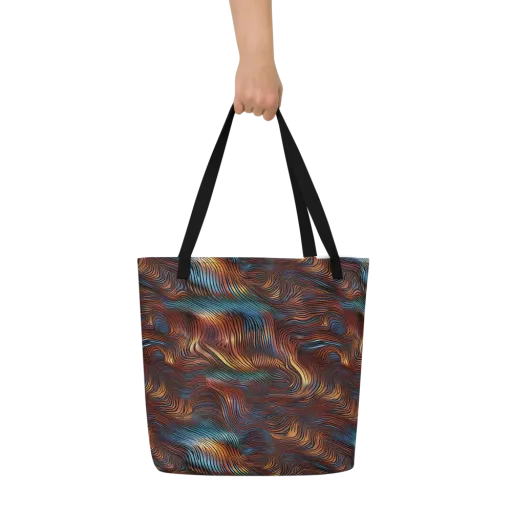 Molten Topography on a Large Tote Bag W/ Pocket