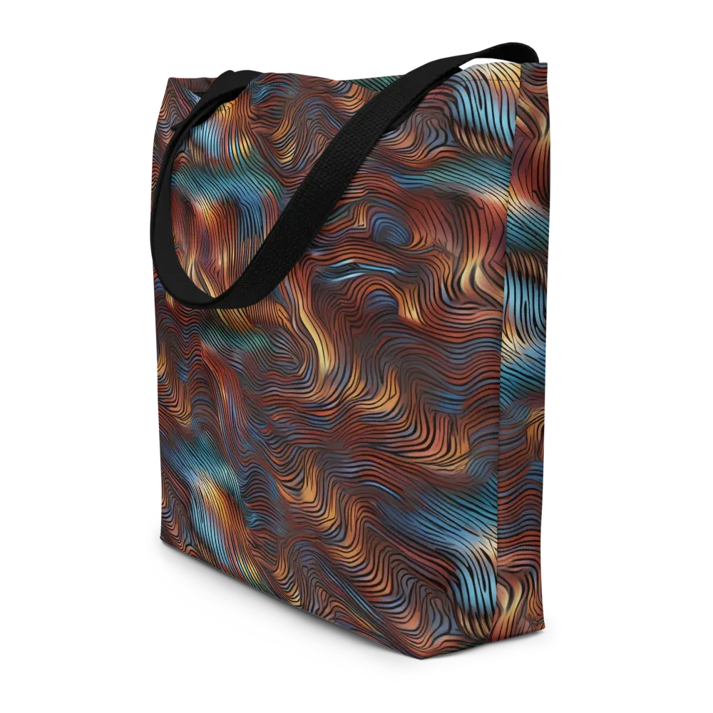 Molten Topography on Large Tote Bag W/ Pocket — Front