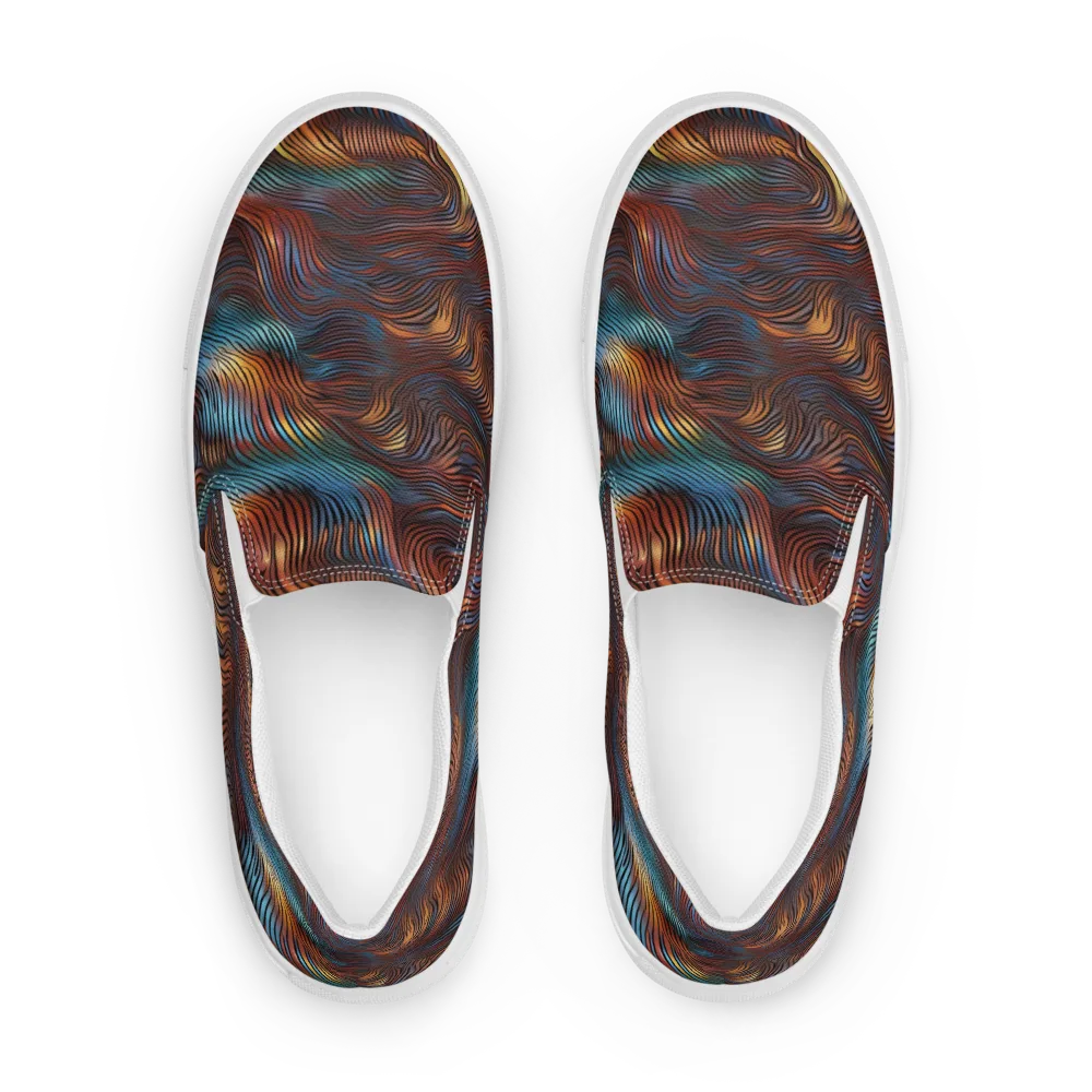 Molten Topography on Women's Slip-On Canvas Shoes — Front