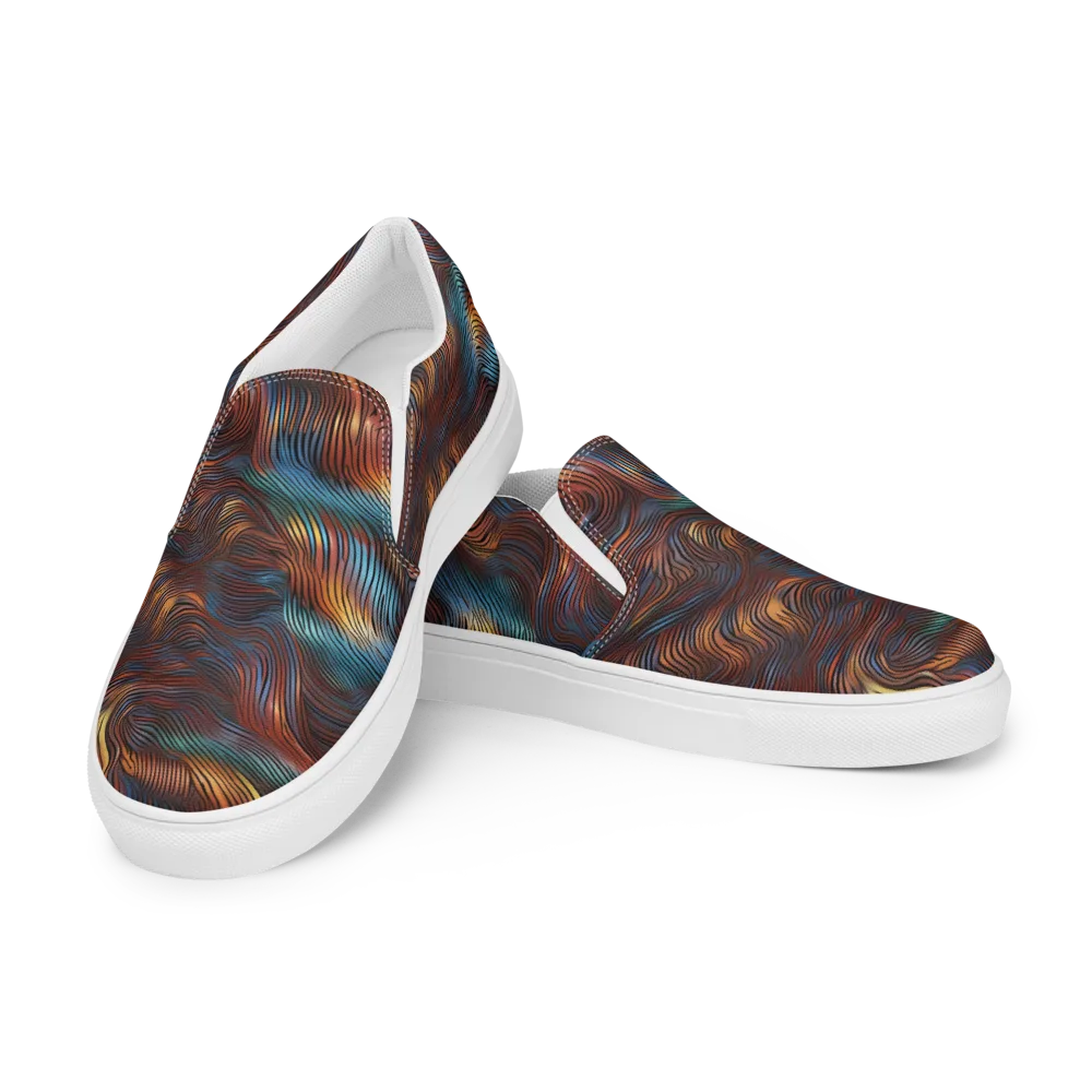 Molten Topography on Women's Slip-On Canvas Shoes — Left Front