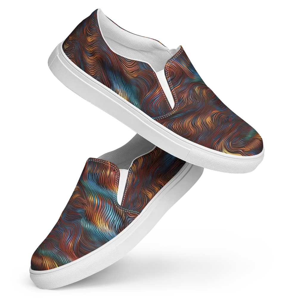 Molten Topography on Women's Slip-On Canvas Shoes — Front