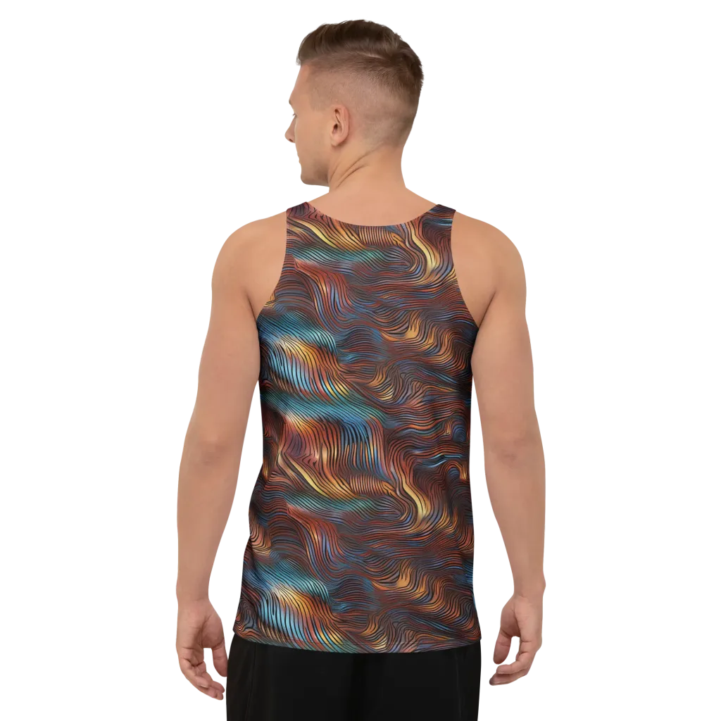 Molten Topography on Men's Tank Top — Back