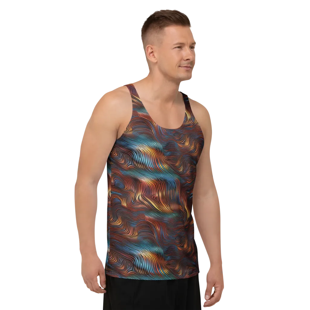 Molten Topography on Men's Tank Top — Right Front