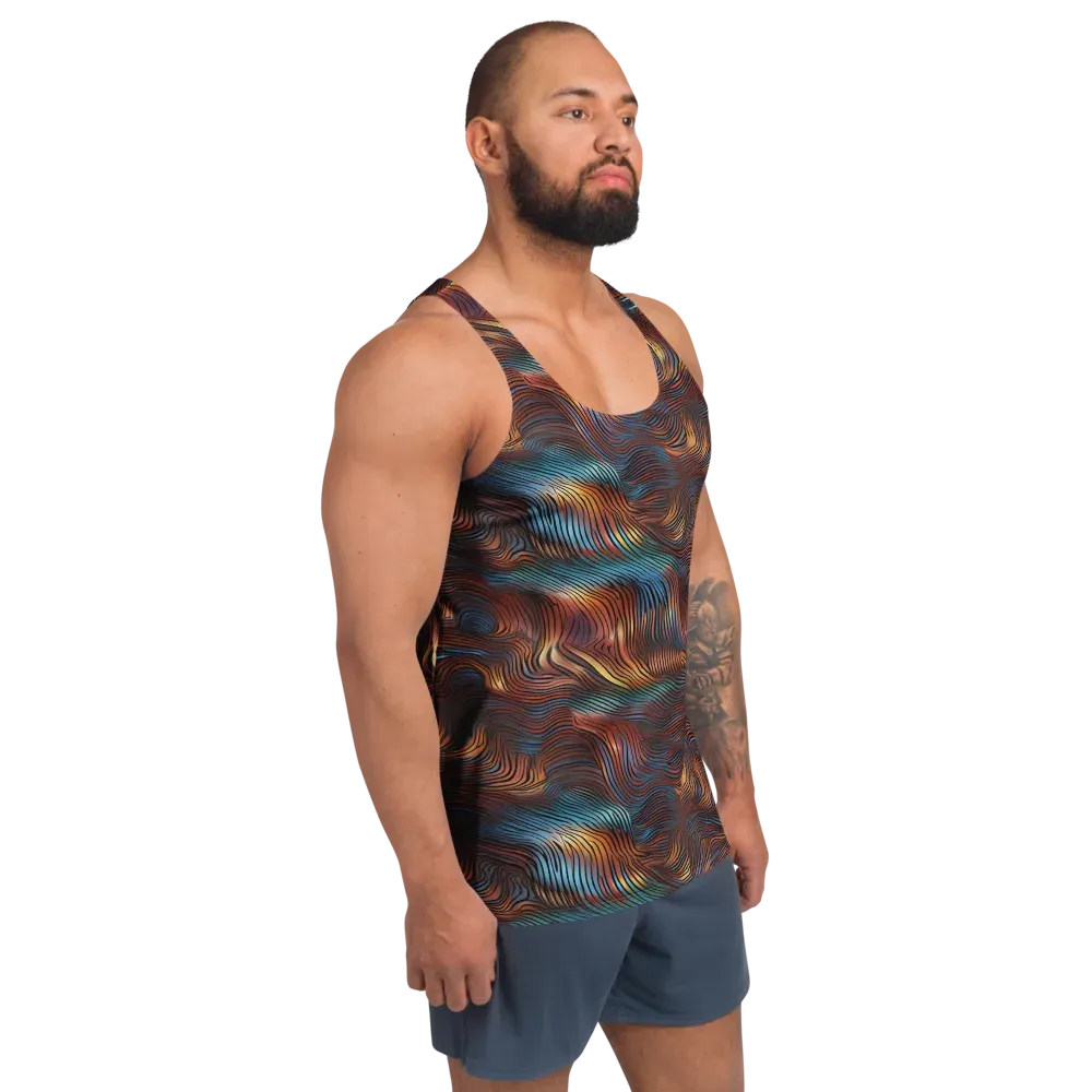 Molten Topography on Men's Tank Top — Right Front