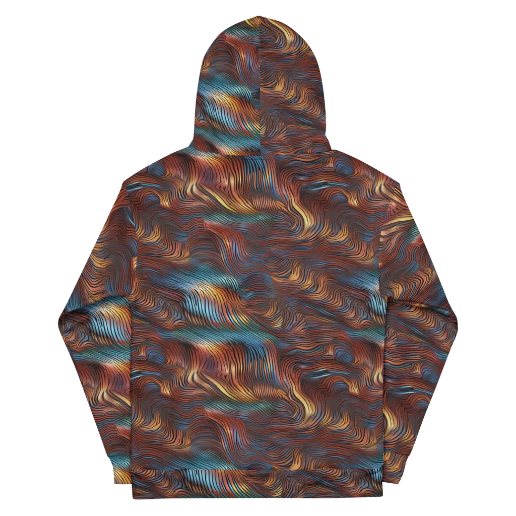 Molten Topography on Cotton Hoodie — Back
