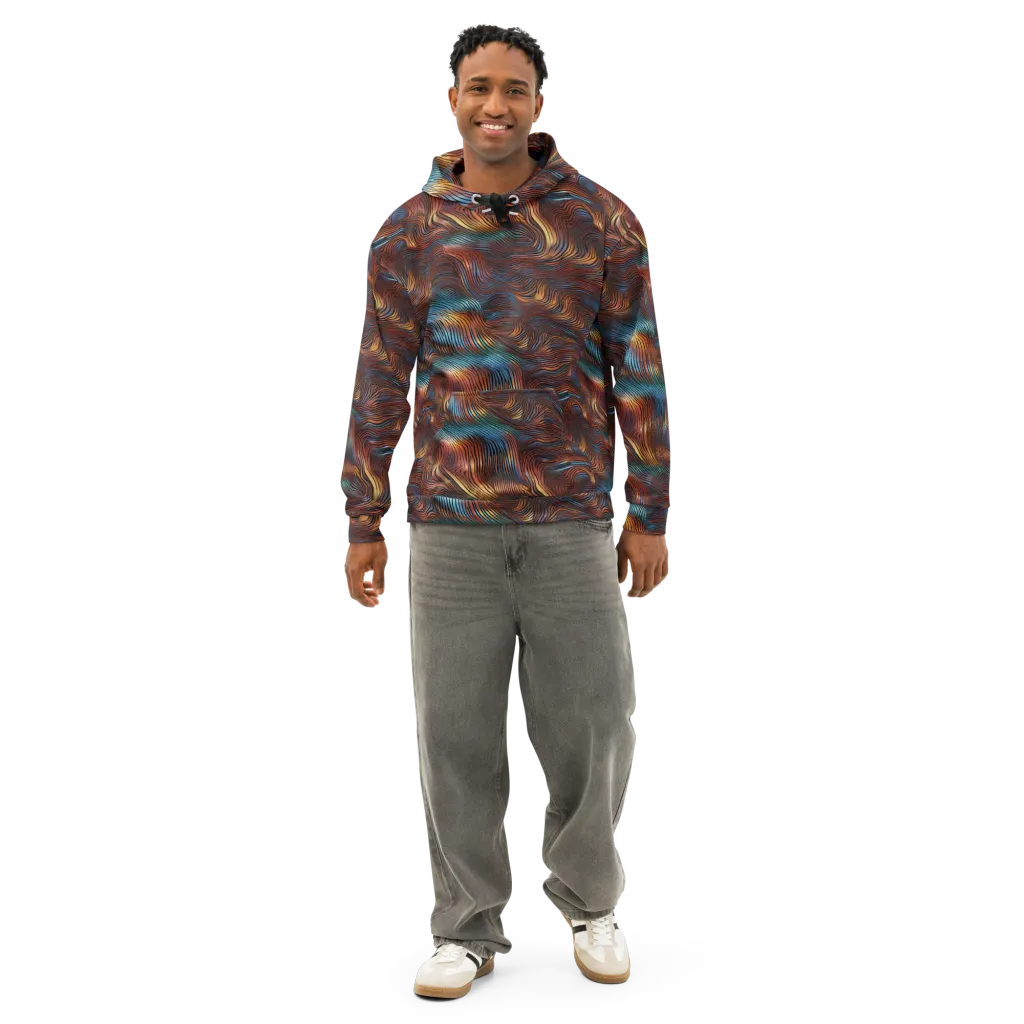 Molten Topography on Cotton Hoodie — Front
