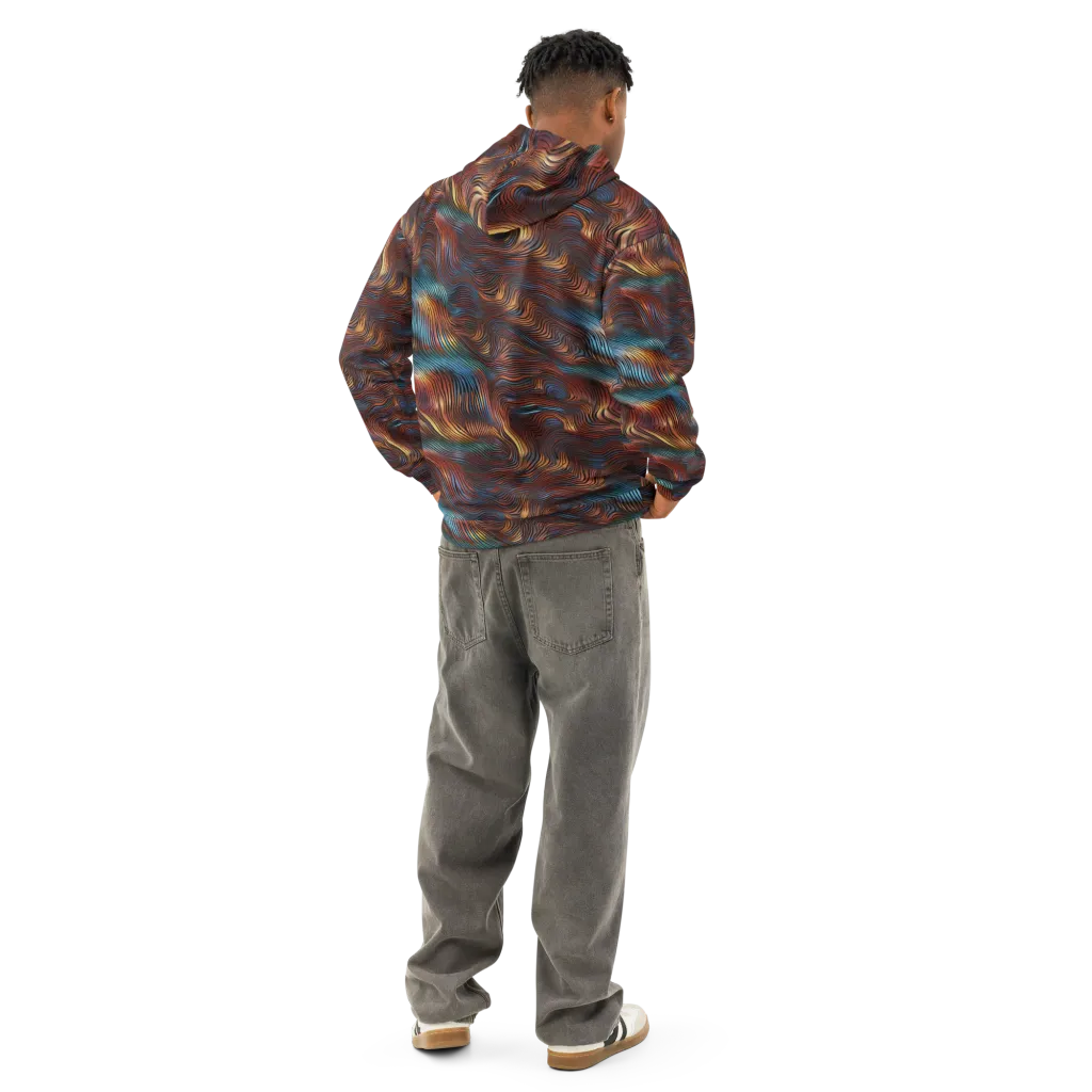 Molten Topography on Cotton Hoodie — Back
