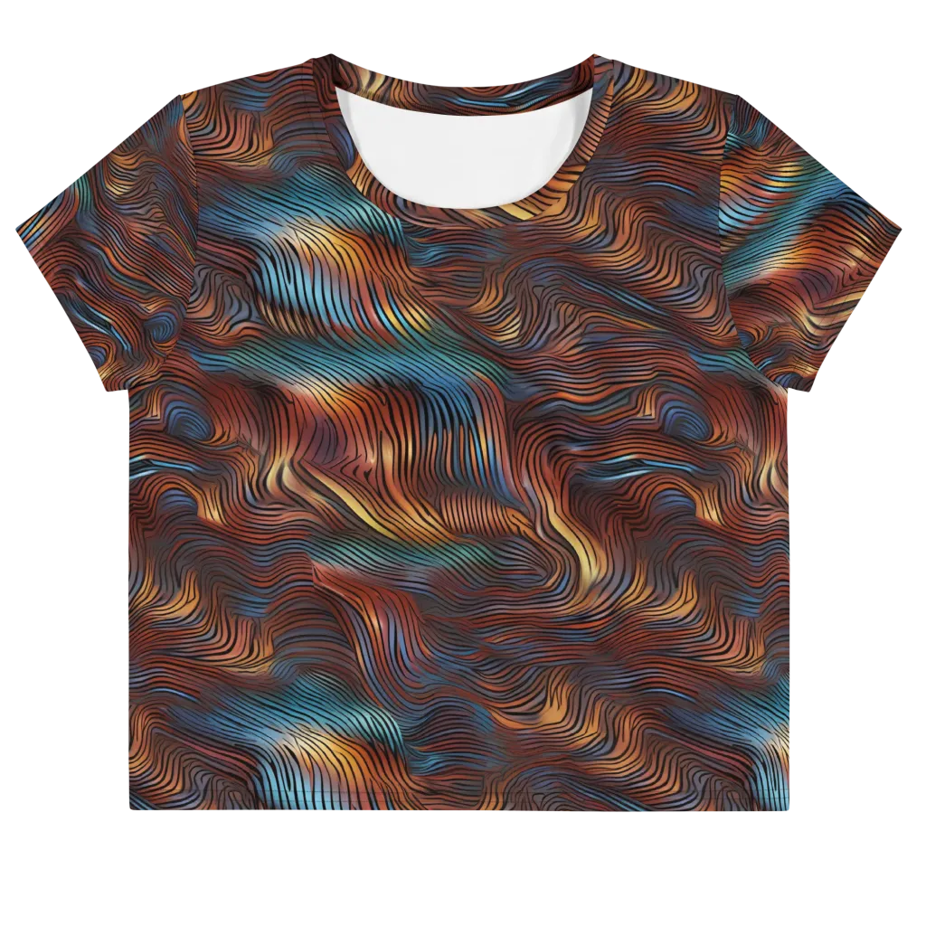Molten Topography on Crop Tee — Front