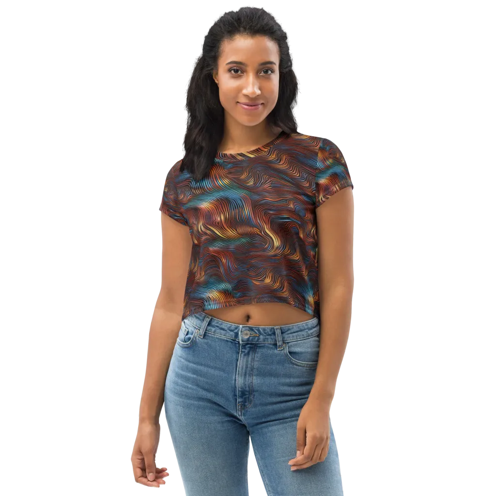 Molten Topography on Crop Tee — Front