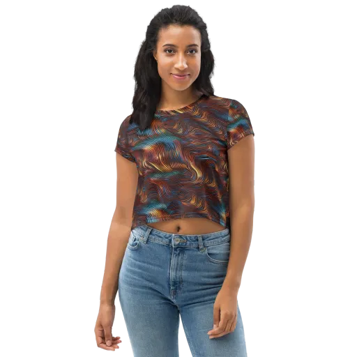 Molten Topography on a Crop Tee