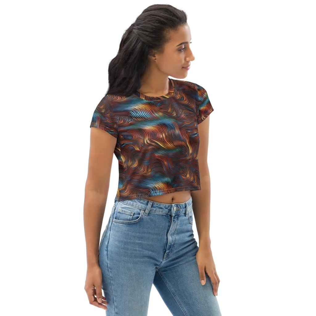 Molten Topography on Crop Tee — Right Front