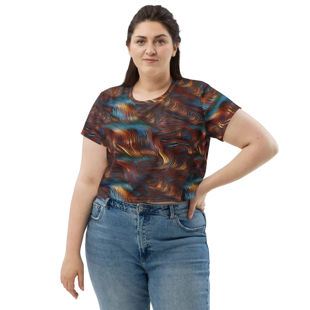 Molten Topography on Crop Tee — Front