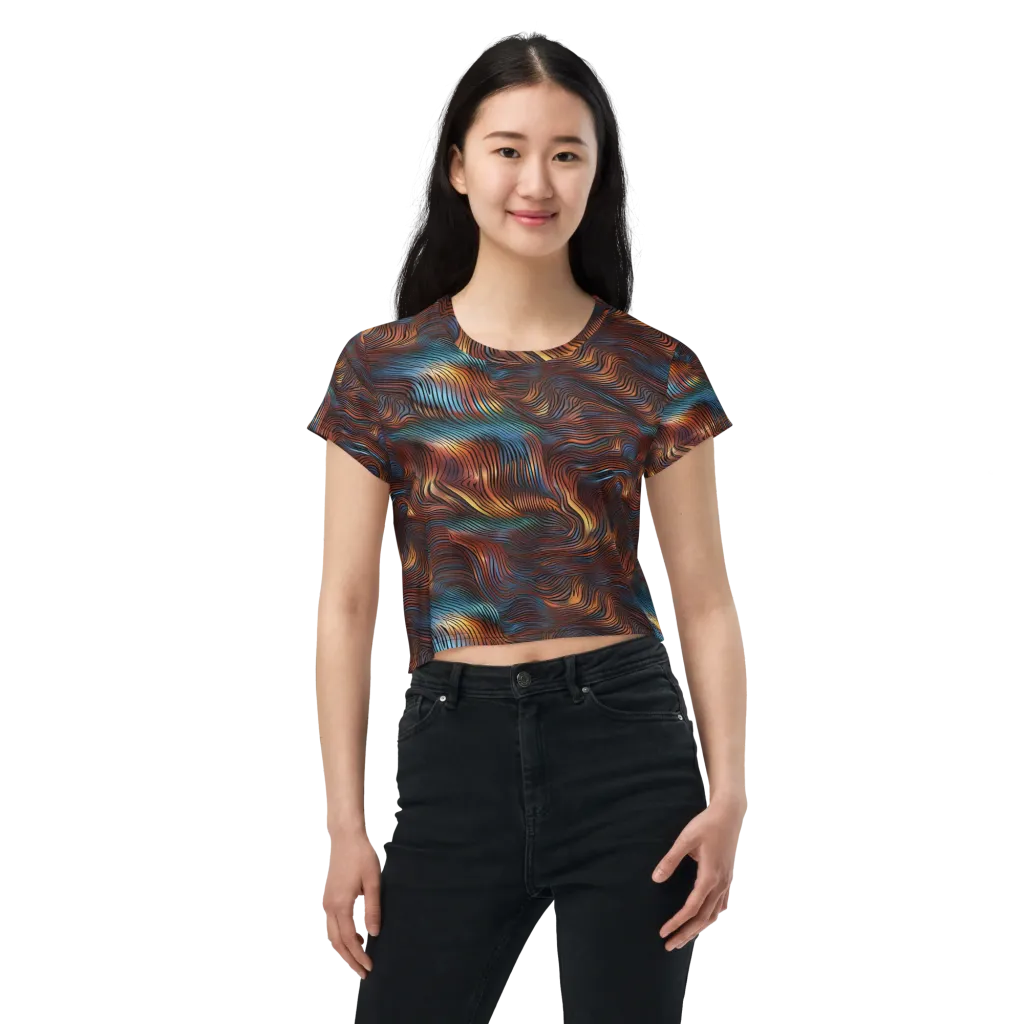 Molten Topography on Crop Tee — Front