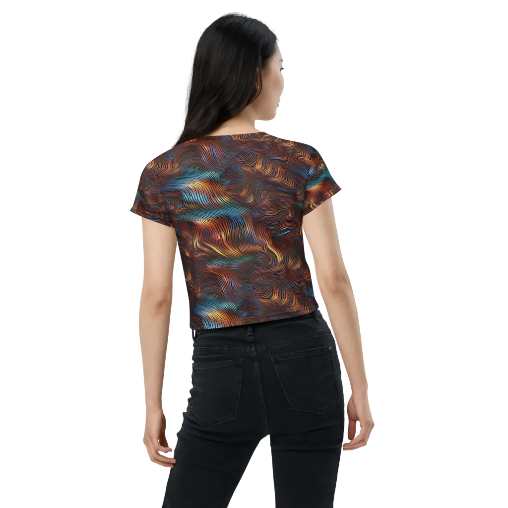 Molten Topography on Crop Tee — Back
