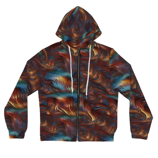 Molten Topography on a Women's Full-Zip Hoodie