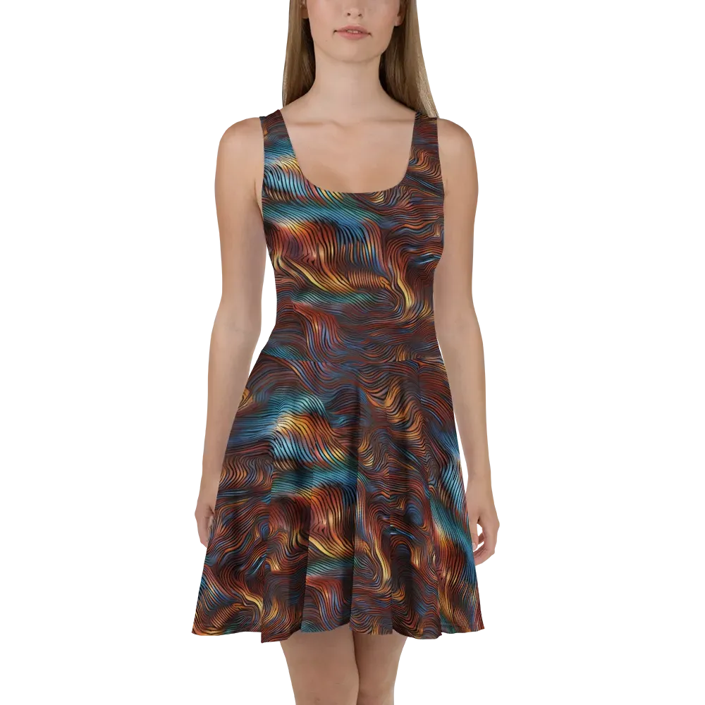 Molten Topography on Skater Dress — Front