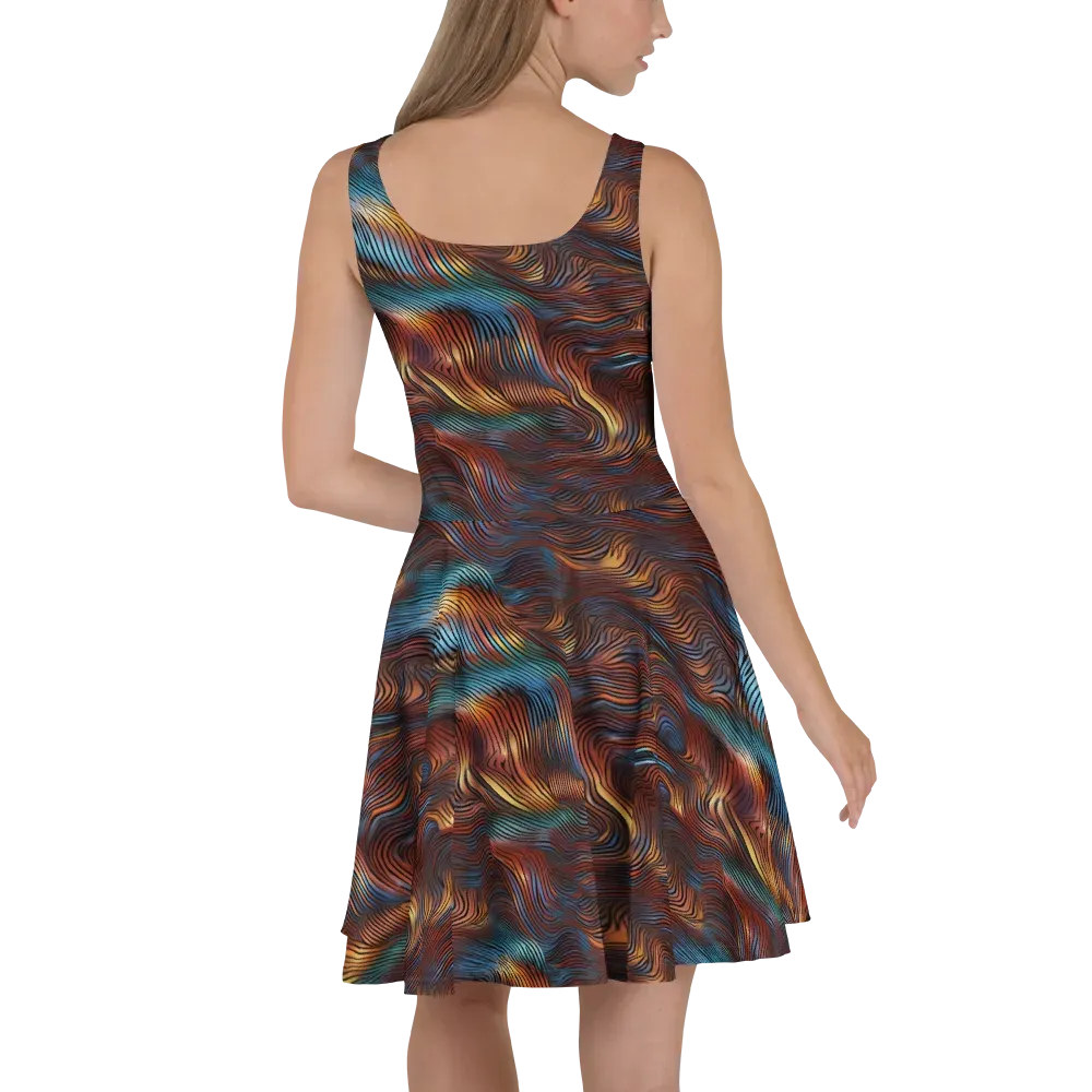 Molten Topography on Skater Dress — Back