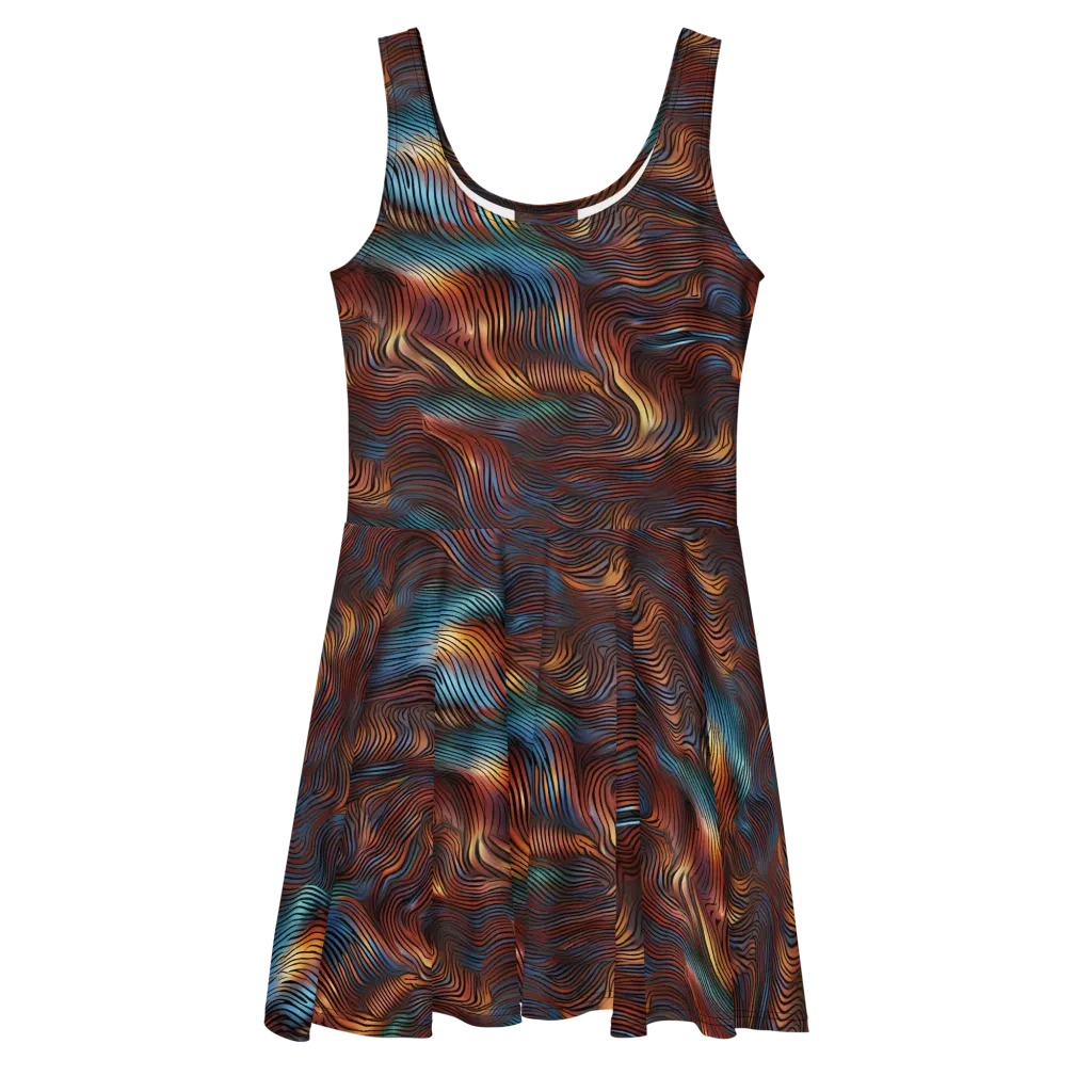 Molten Topography on Skater Dress — Front