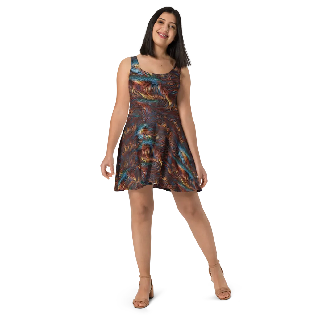 Molten Topography on Skater Dress — Front