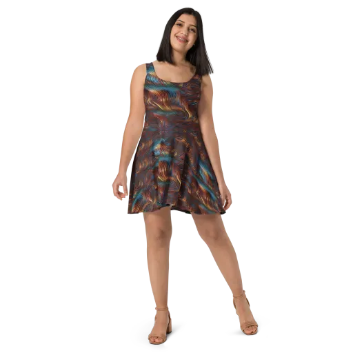 Molten Topography on a Skater Dress