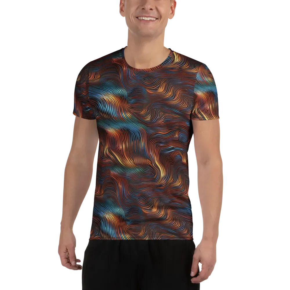 Molten Topography on Men's Athletic T-Shirt — Front
