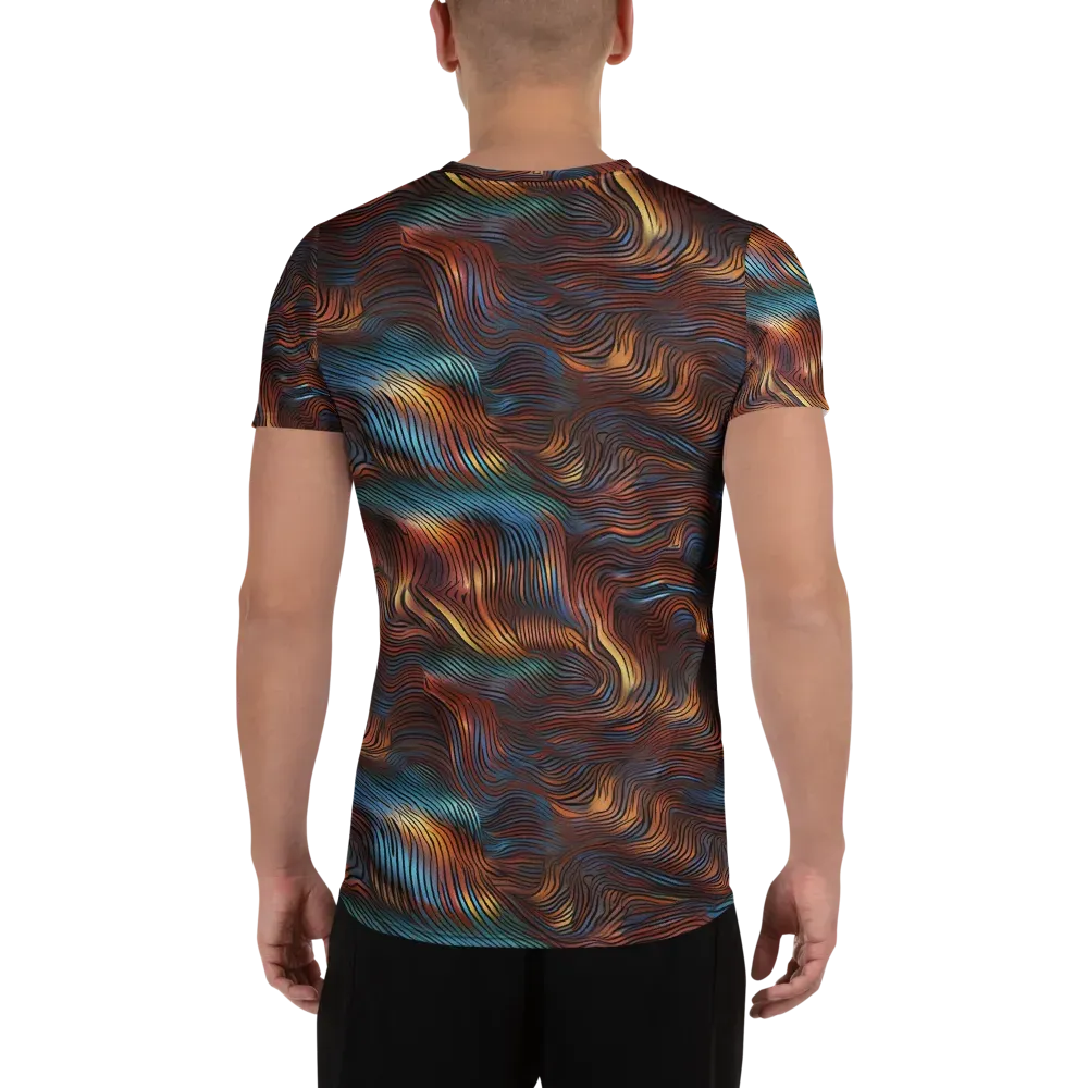 Molten Topography on Men's Athletic T-Shirt — Back