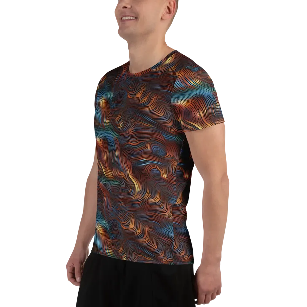 Molten Topography on Men's Athletic T-Shirt — Left