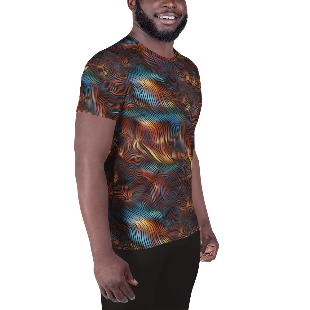 Molten Topography on Men's Athletic T-Shirt — Right