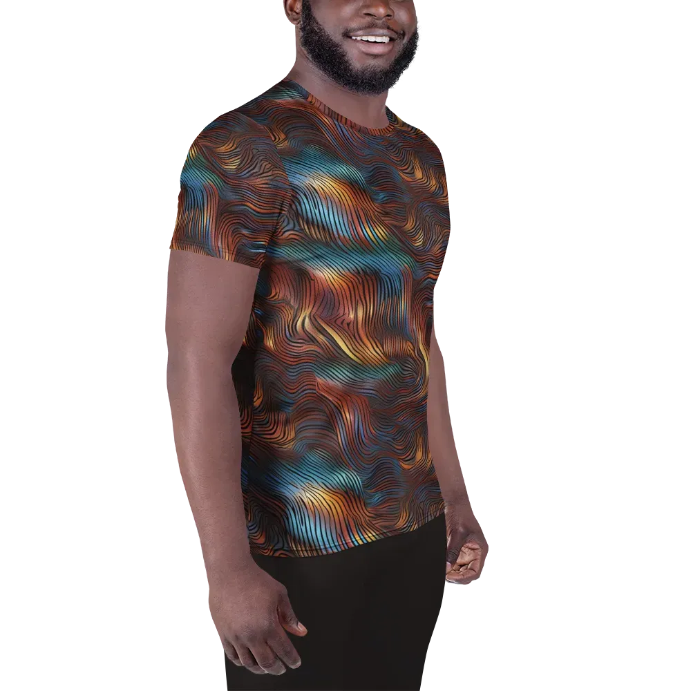 Molten Topography on Men's Athletic T-Shirt — Right