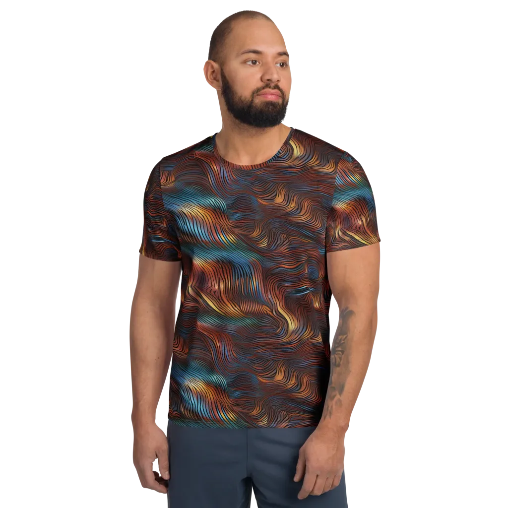 Molten Topography on Men's Athletic T-Shirt — Front
