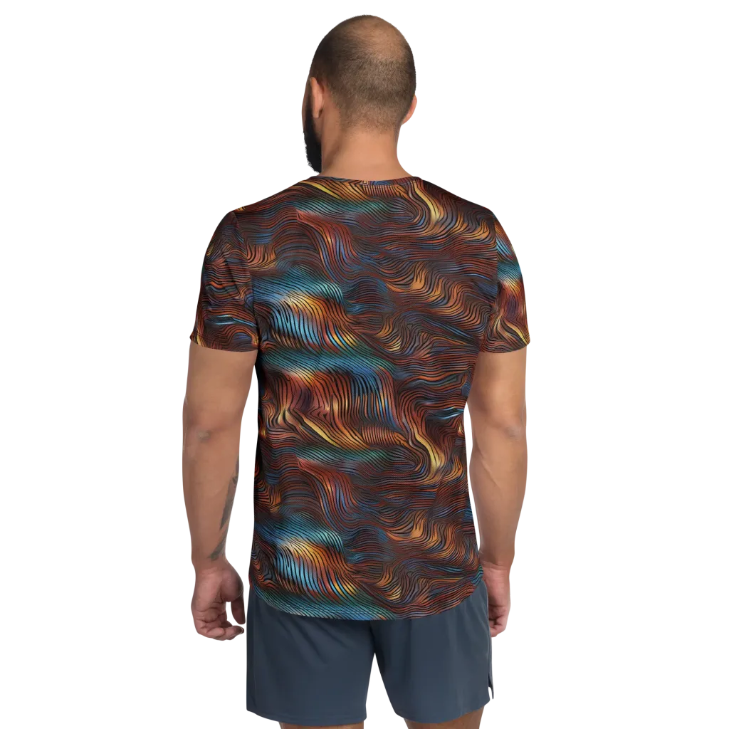 Molten Topography on Men's Athletic T-Shirt — Back