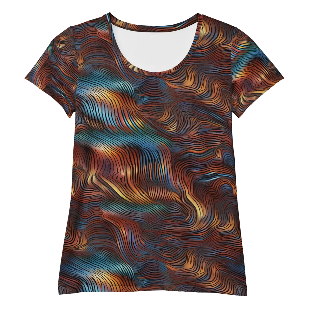 Molten Topography on Women's Athletic T-Shirt — Front