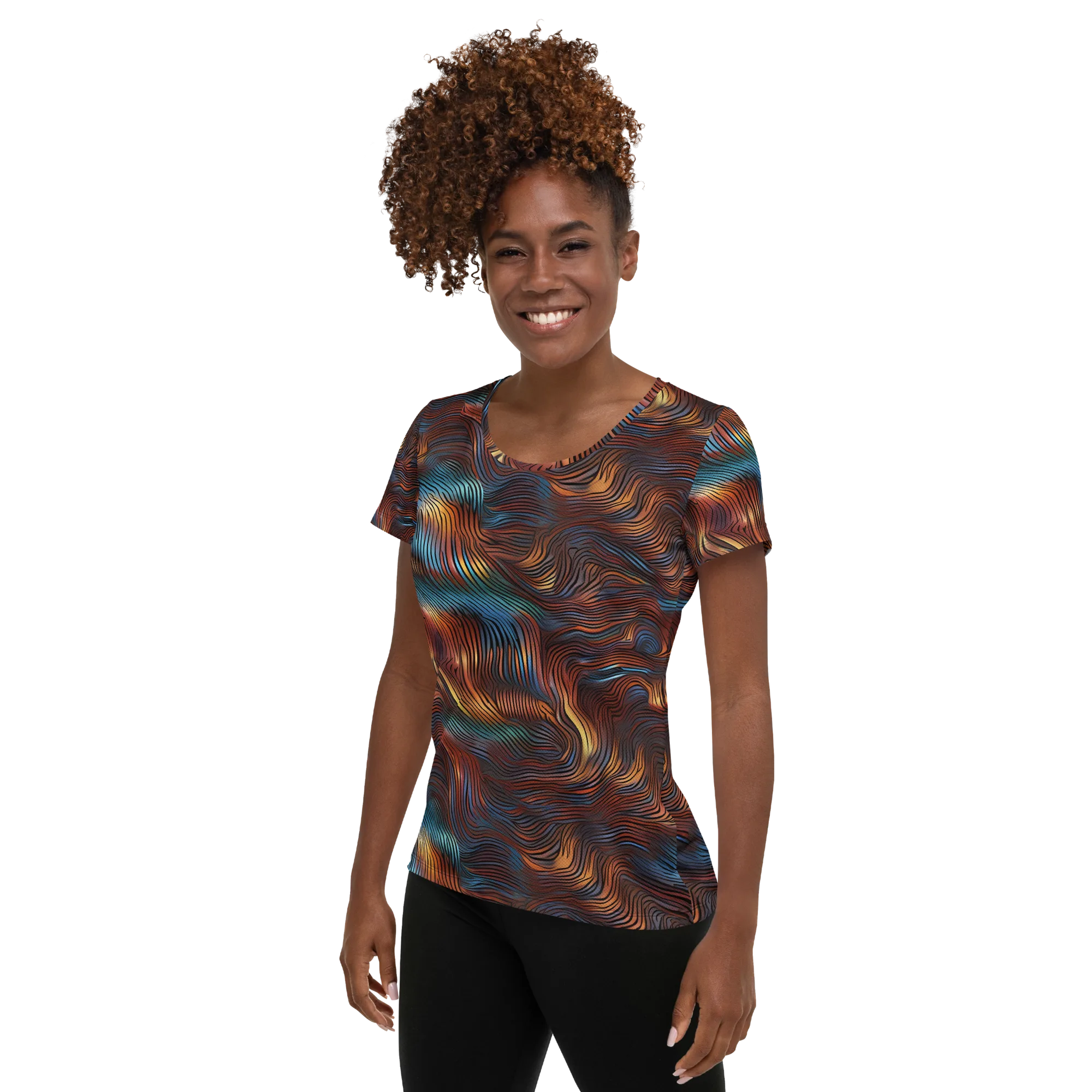 Molten Topography on Women's Athletic T-Shirt — Left