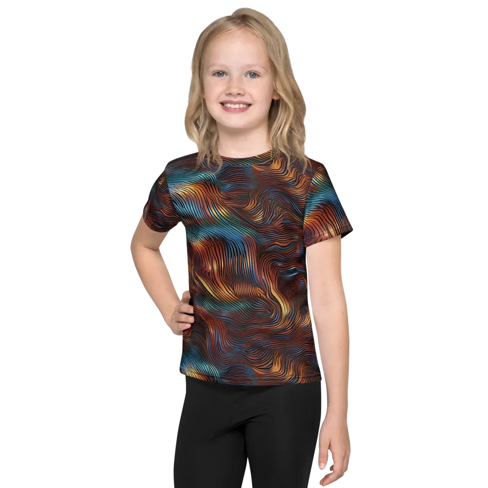 Molten Topography on Kids Crew Neck T-Shirt — Front