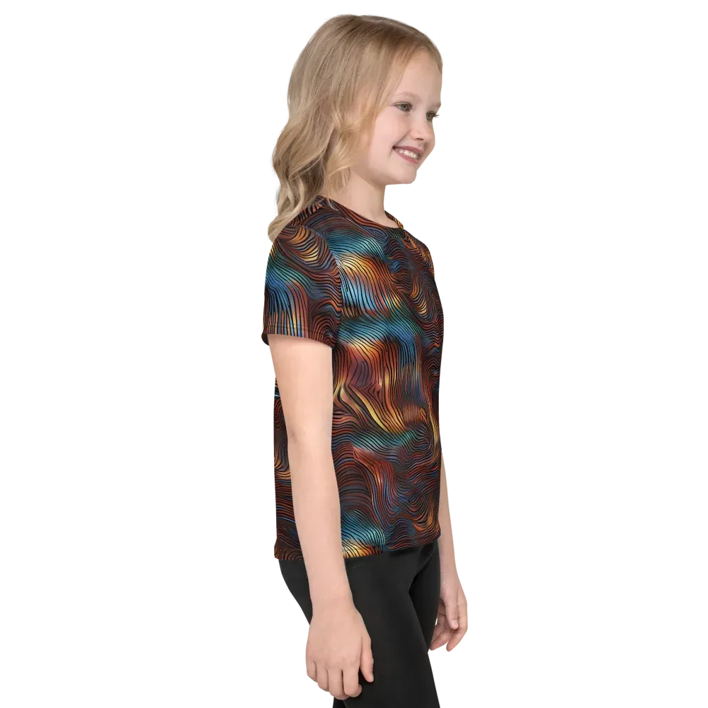 Molten Topography on Kids Crew Neck T-Shirt — Right
