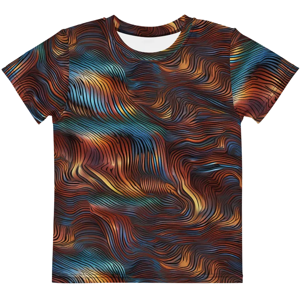 Molten Topography on Kids Crew Neck T-Shirt — Front