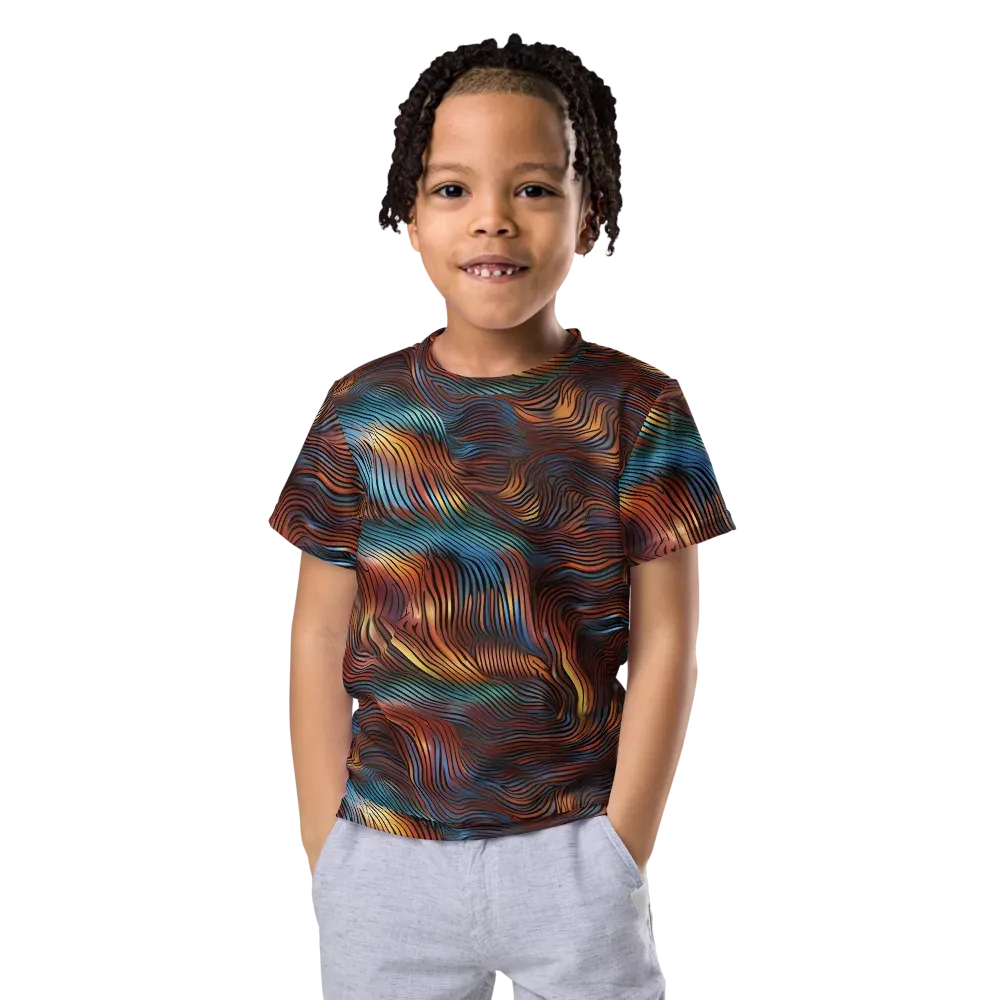 Molten Topography on Kids Crew Neck T-Shirt — Front