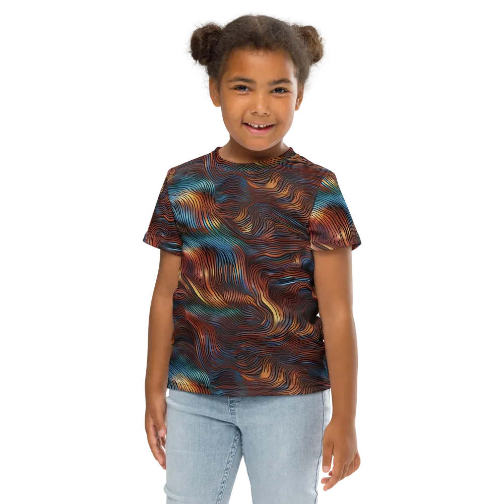 Molten Topography on Kids Crew Neck T-Shirt — Front