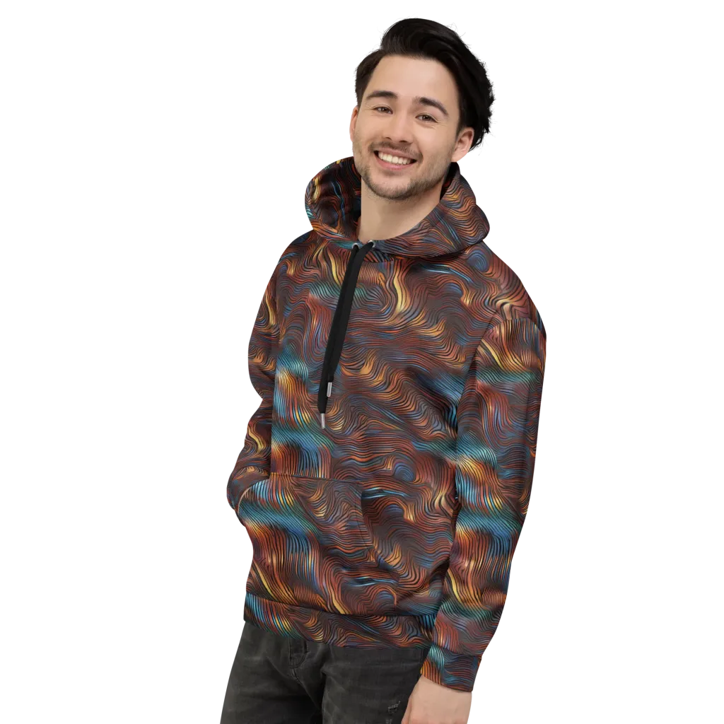 Molten Topography on Hoodie — Left
