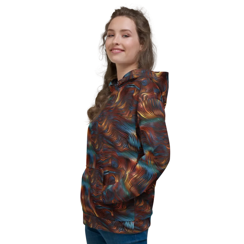 Molten Topography on Hoodie — Left