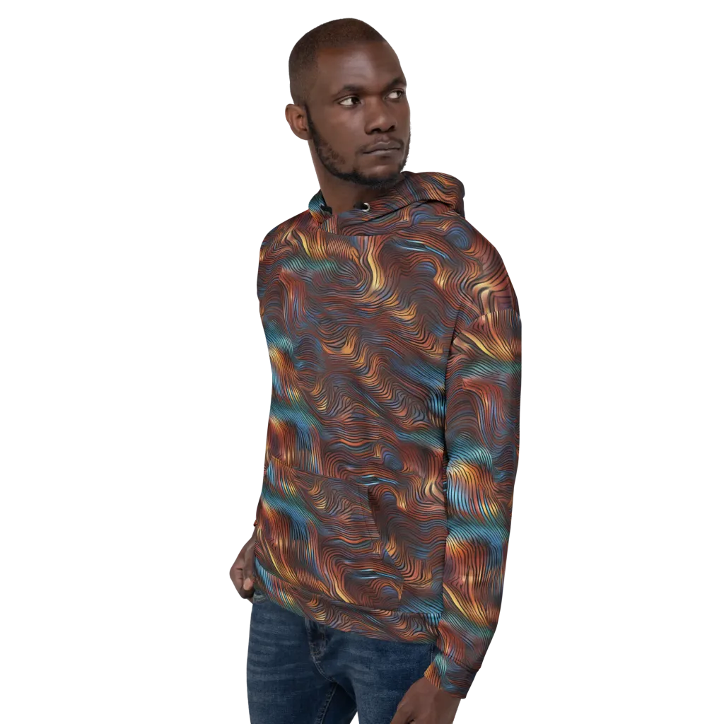 Molten Topography on Hoodie — Left