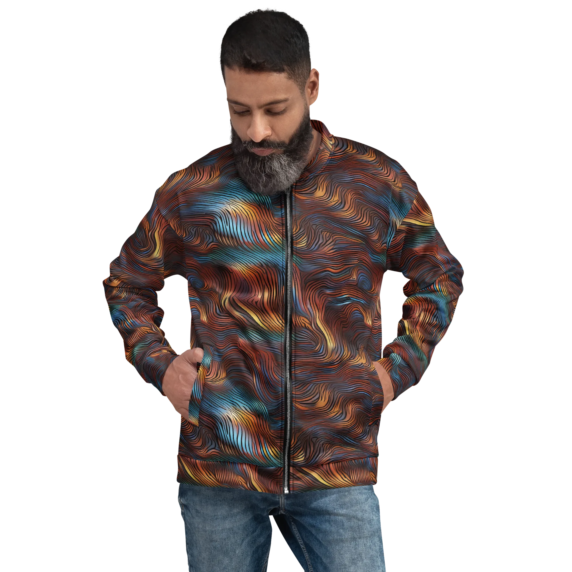 Molten Topography on Bomber Jacket — Front