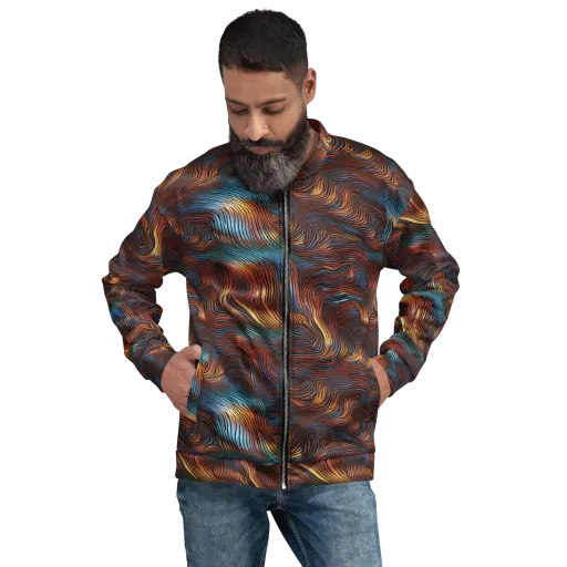 Molten Topography on a Bomber Jacket