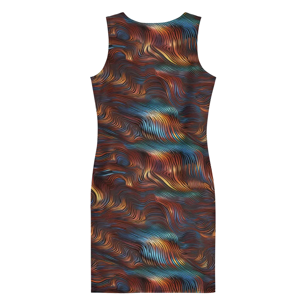 Molten Topography on Bodycon Dress — Back