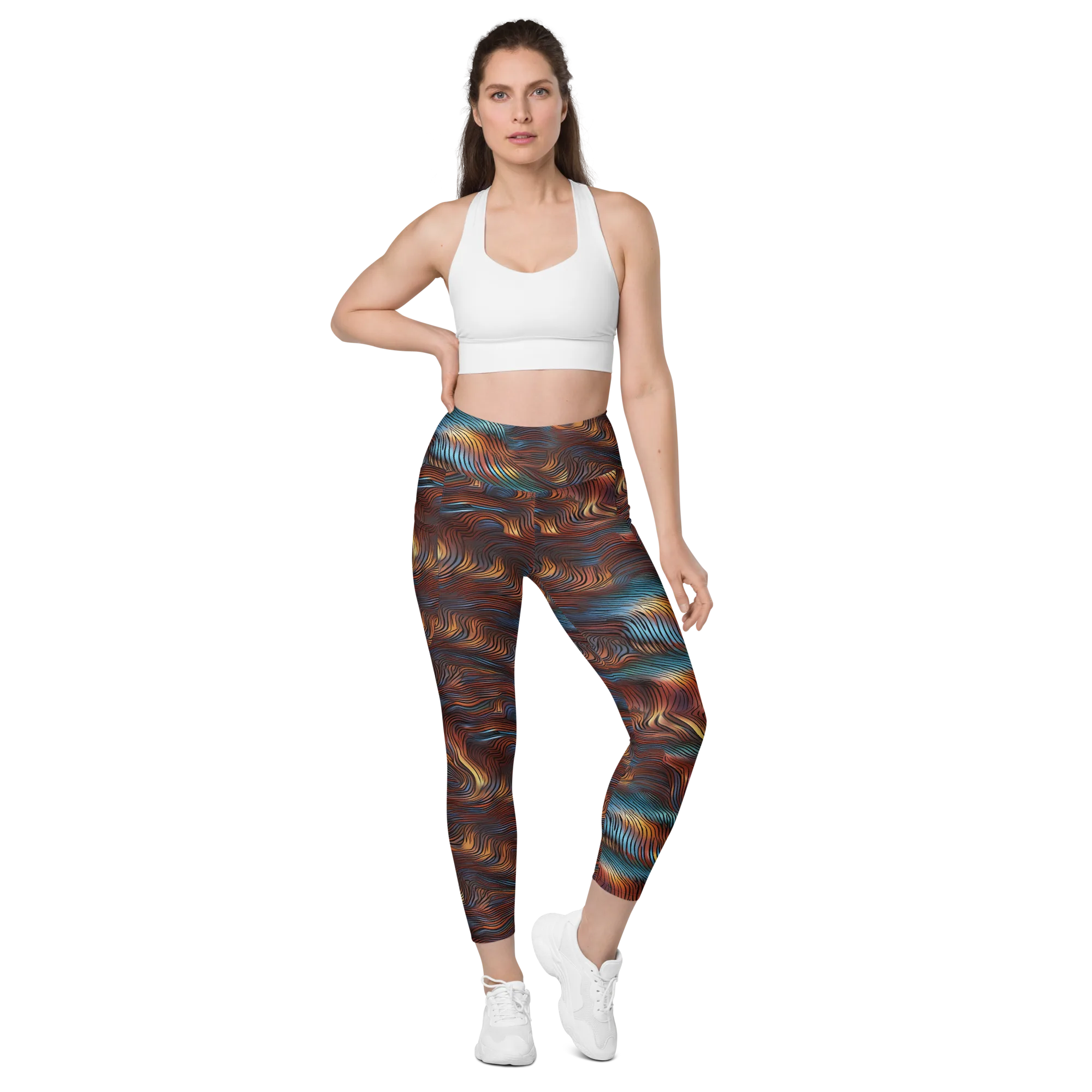 Molten Topography on Leggings with Pockets — Front