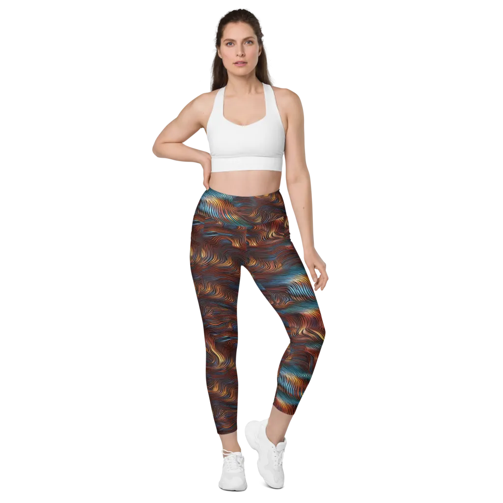 Molten Topography on Leggings with Pockets — Front